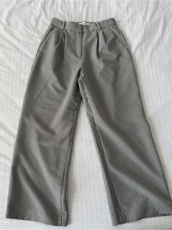 Abercrombie & Fitch Pants - Abercrombie & Fitch Black and White Checked Wide-Leg Pants